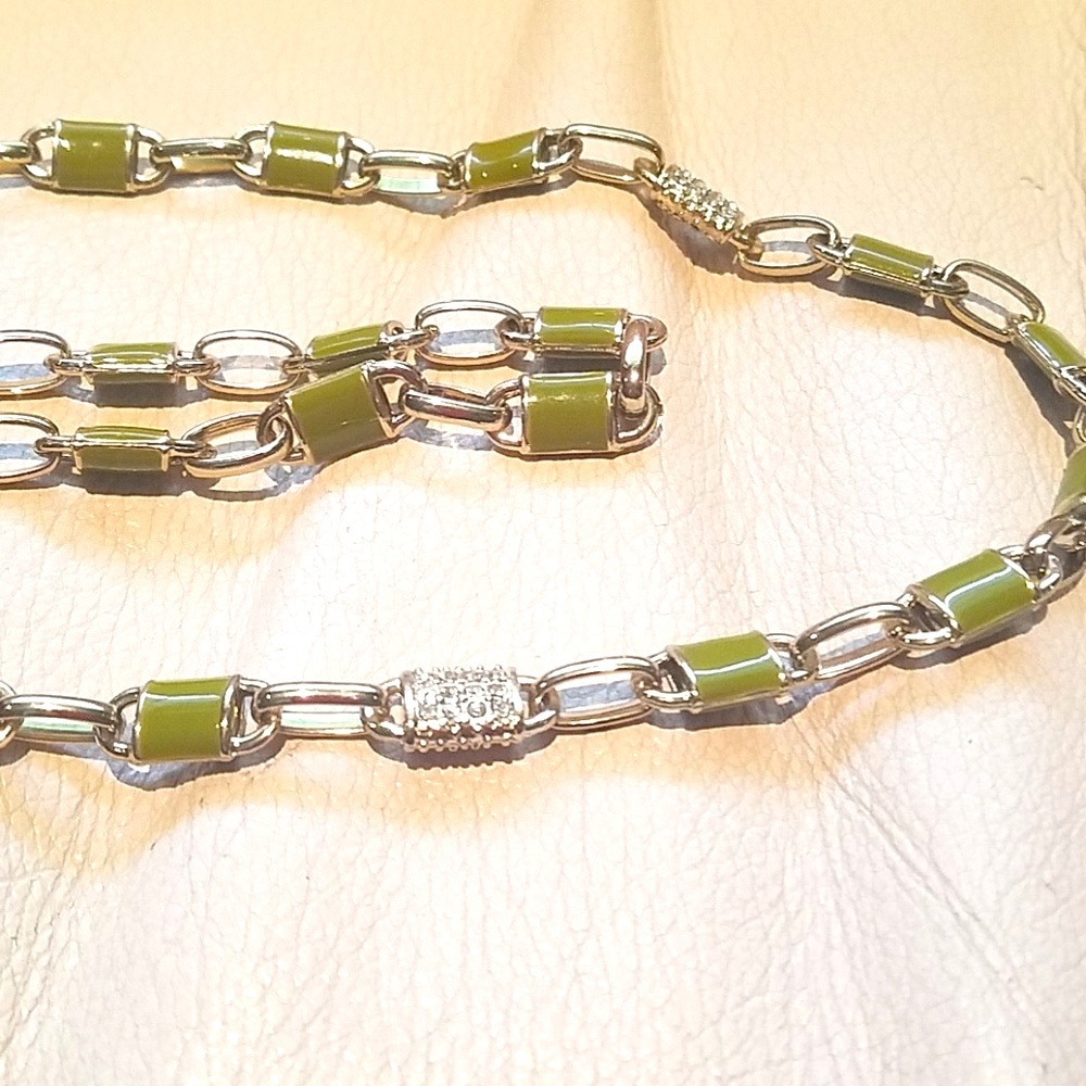 🥀Olive jewel necklace